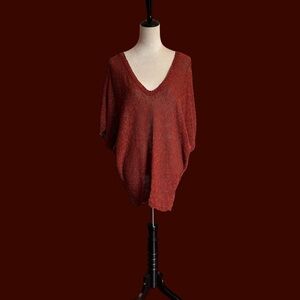 Eileen Fisher Deep Red V-Neck Sweater